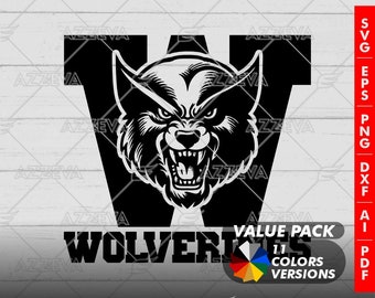 Wolverines Logo generic Design Svg, Ai, Png, Eps, Dxf and Pdf files Sport Team Logo files