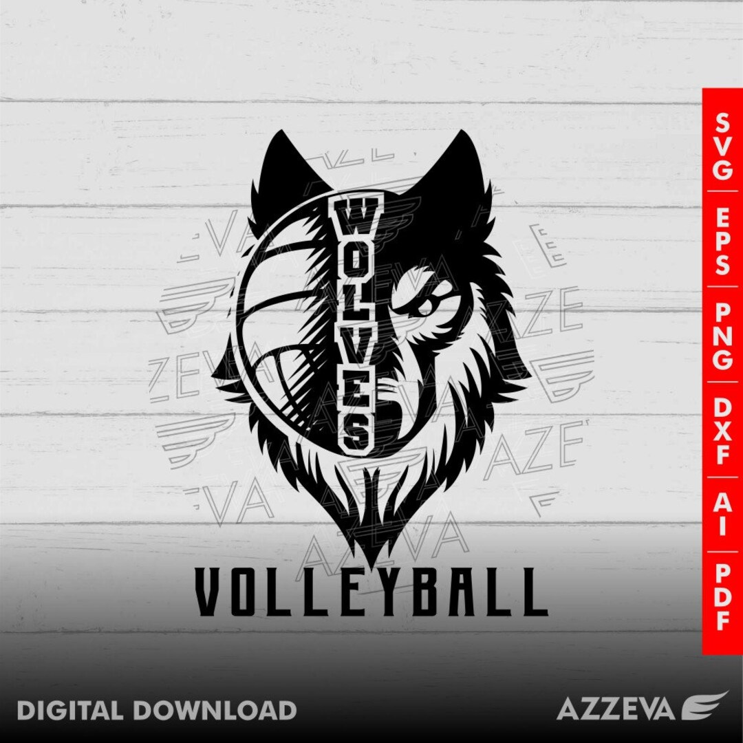 Wolfvolleyballdesign Png, Eps, Ai, Dxf, Png, Pdf, Jpg and Svg Files