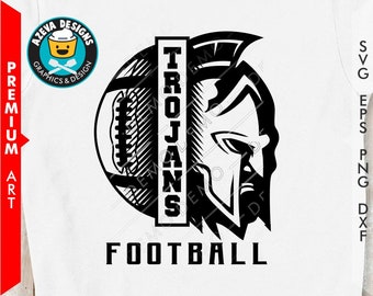 Trojan Football 'Team Spirit' svg, eps, png and dxf files - 10631