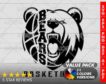 Bear Basketball Generic logo Design png, eps, ai, dxf, png, pdf, jpg and svg files for cricut,svg for shirts,sublimation png,mom svg