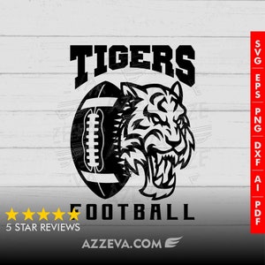 Tiger Fußball Digitale Dateien Sport Maskottchen svg, png, jpg, ... - T-Shirts, Tassen, Sublimation - Cricut, Silhouette