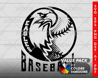 Eagles basebolllogotypdesign SVG, maskotsportboll (digital nedladdning)