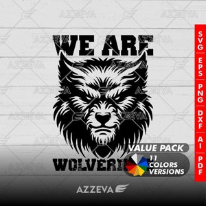 Wolverine we are Team Generic Design Color Bundle - 11 Colors in SVG, PNG and others Formats - Craft - Cricut - Sublimation - Team