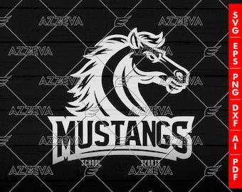 Mustang School Sports Logo SVG/PNG | Team Mascot Design (Digital Download)