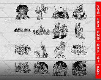 Timeless Biblical Scenes - 16 designs bundle - Complete SVG/PNG Collection