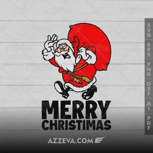Merry Christmas Santa SVG, Dancing Santa Claus PNG, Funny Christmas Clipart, for Cricut, Cricut Cut File, Xmas Sublimation
