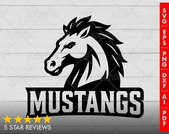 Mustang Generic Design - Svg, Png, Ai, Pdf, Dxf, Eps, Jpg. DiY: Craft, Cricut, Sublimation. For tshirt, mugs and more