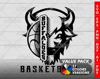 Buffalo Basketball SVG – 11 Colors, Sport Mascot (Digital Download)