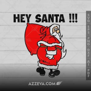 Santa Claus SVG, Funny Santa with Sack PNG, Retro Christmas Santa Clipart, for Cricut, Christmas Clipart, Cricut Cut File, Xmas Sublimation