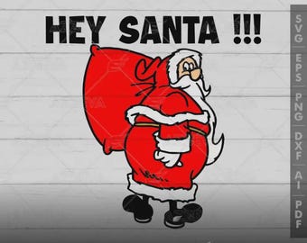 Santa Claus SVG, Funny Santa with Sack PNG, Retro Christmas Santa Clipart, for Cricut, Christmas Clipart, Cricut Cut File, Xmas Sublimation