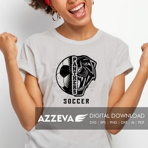 Panthers fotbollsdesign png, eps, ai, dxf, png, pdf, jpg och svg-filer för Cricut, svg för tröjor, sublimering png, mamma svg bild 2