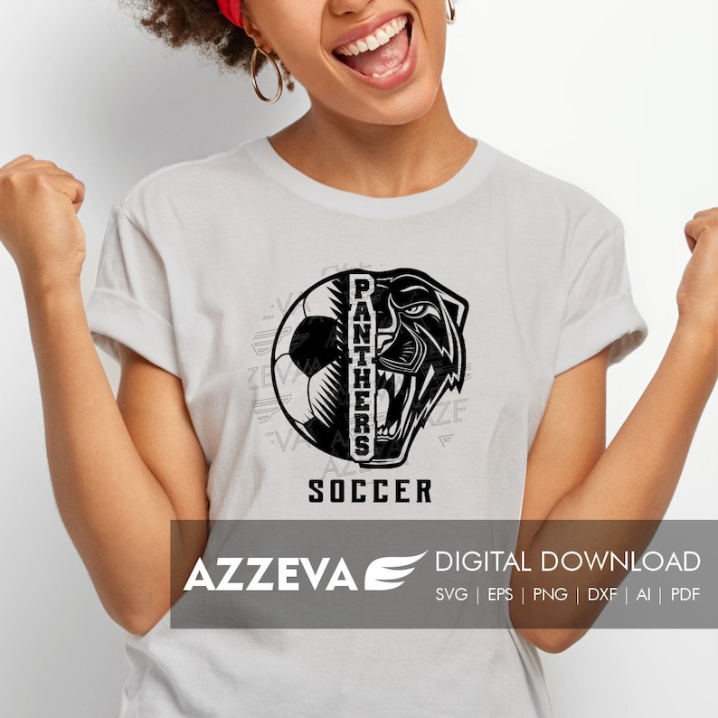 Panthers fotbollsdesign png, eps, ai, dxf, png, pdf, jpg och svg-filer för Cricut, svg för tröjor, sublimering png, mamma svg bild 2