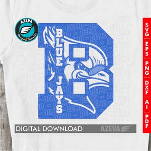 Blue Jays Team Logo svg,Mascot Inside Letter,Blue Jays Logo t-shirt design,Team Logo mom shirt,cricut cut files,silhouette cut file (12747)