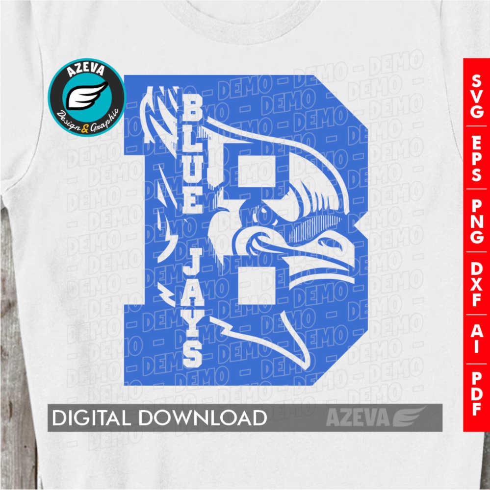 Blue Jays Team Logo Svgmascot Inside Letterblue Jays Logo Etsy