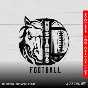 Mustangs Football Design png, eps, ai, dxf, png, pdf, jpg and svg files for cricut,svg for shirts,sublimation png,mom svg