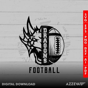 Dragons Football Design png, eps, ai, dxf, png, pdf, jpg and svg files for cricut,svg for shirts,sublimation png,mom svg