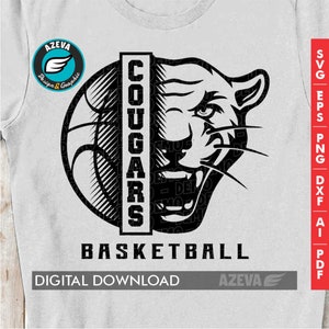 Cougars Svg, Ai, Png, Eps, Dxf and Pdf files Sport Basketball files - &quot;Spirit Series&quot; (10508)
