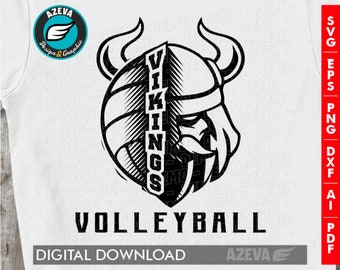 Vikings Svg, Ai, Png, Eps, Dxf and Pdf files Sport Volleyball files - "Spirit Series" (10626)