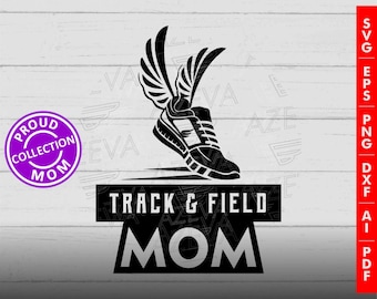 Friidrottsmamma SVG, PNG, Cricut Silhouette (digital nedladdning)