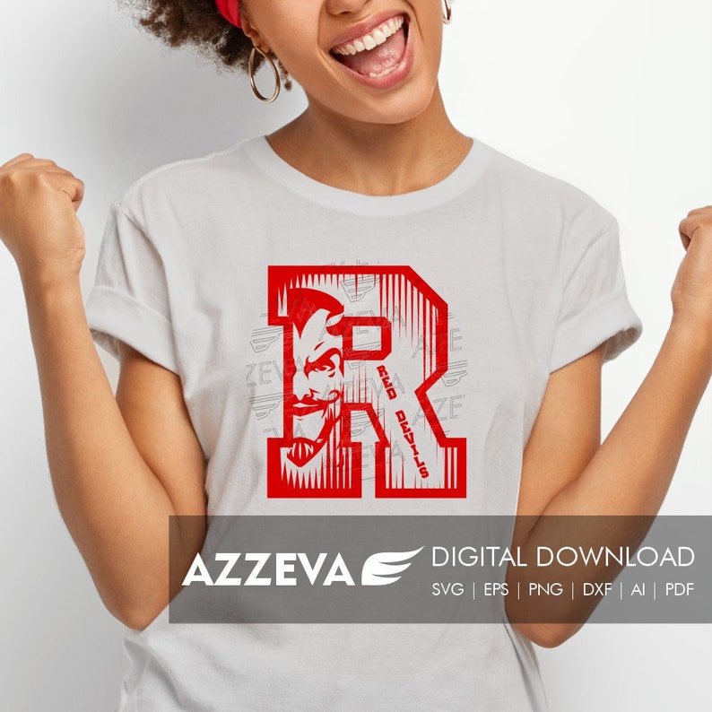 Red Devils Letter R Design, Cricut SVG, Sublimation PNG (digital ...