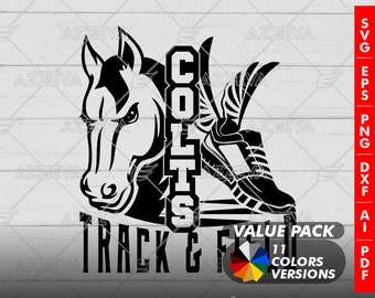 Colt Track-Field Design Bundle – 11 Colors, SVG PNG (Digital Download)