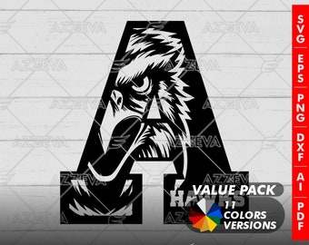 Hawk Generic Design Color Bundle - 11 Colors in SVG, PNG and others Formats - Craft - Cricut - Sublimation - Mascot