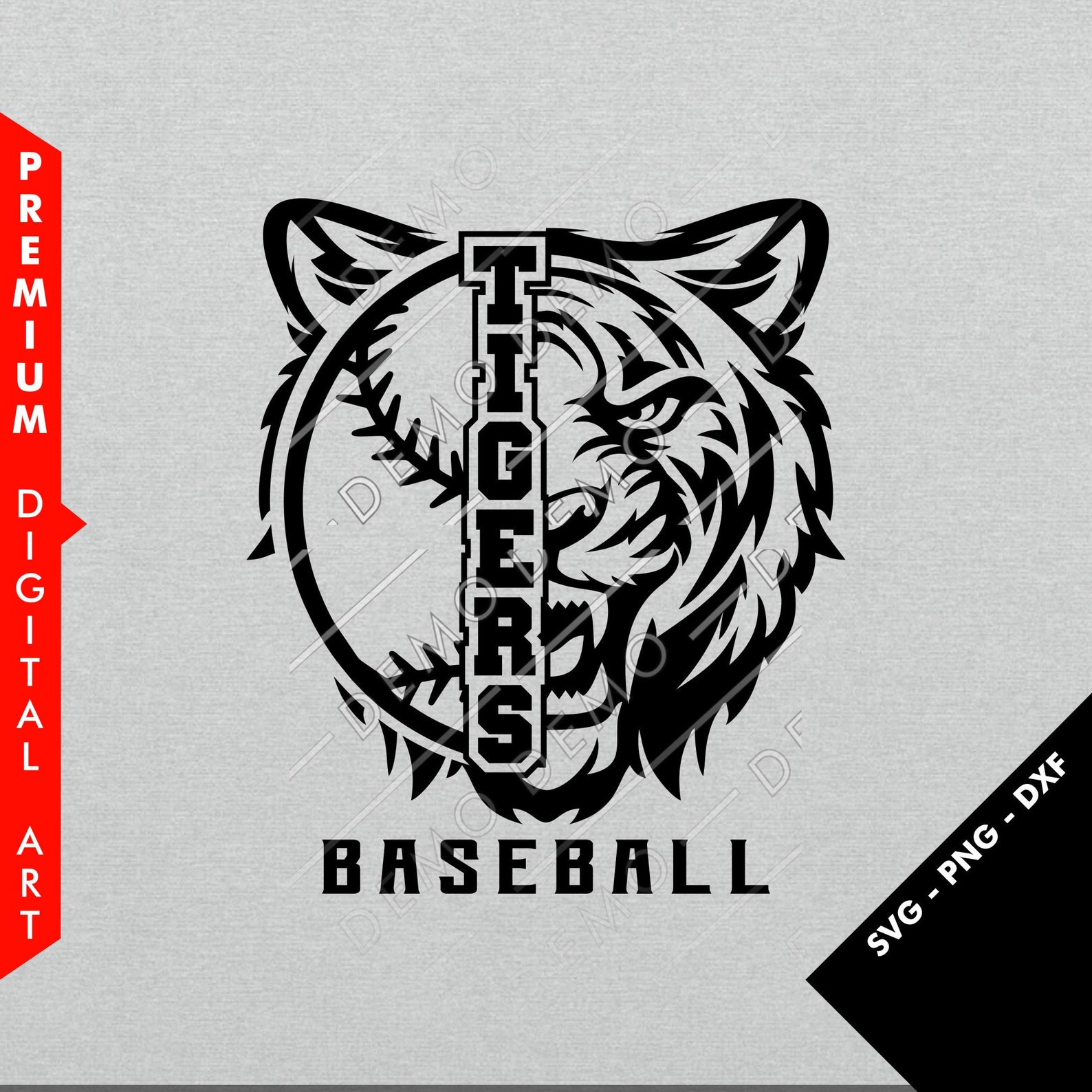 Tigers Baseball Design SVG PNG and DXF files 10178 Etsy