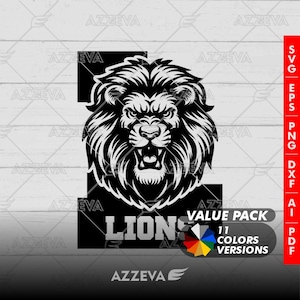 Lions Logo generic Design svg, png, eps, ai, dxf, png, pdf, jpg and svg files for cricut,svg for shirts,sublimation png,mom svg