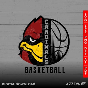 Cardinals Basketball Design png, eps, ai, dxf, png, pdf, jpg and svg files for cricut,svg for shirts,sublimation png,mom svg