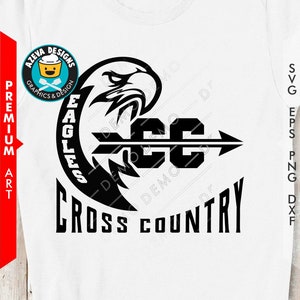 Mascota de campo a través con cabeza de águila (archivos SVG, PNG, EPS, AI, DXF, PNG, PDF, JPG y SVG para Cricut, SVG para camisetas, PNG de sublimación, SVG para mamá)