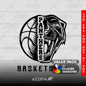 Panther Basketball Generic Design Color Bundle - 11 Colors in SVG, PNG and others Formats - Craft - Cricut - Sublimation - Sport Mascot