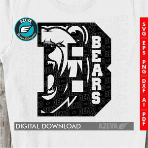 Bears Team Logo svg,Mascot Inside Letter,Bears Team Logo t-shirt design,Team Logo mom shirt,cricut cut files,silhouette cut file (12915)