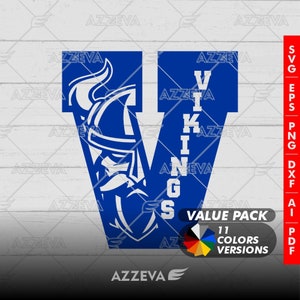 Viking in V Letter Color Bundle Generic Design - Svg, Png, Ai, Pdf, Dxf, Eps, Jpg. DiY: Craft, Cricut, Sublimation. For tshirt, mugs and mor