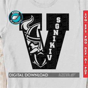 Vikings Team Logo SVG, Mascot Letter Design (Digital Download)