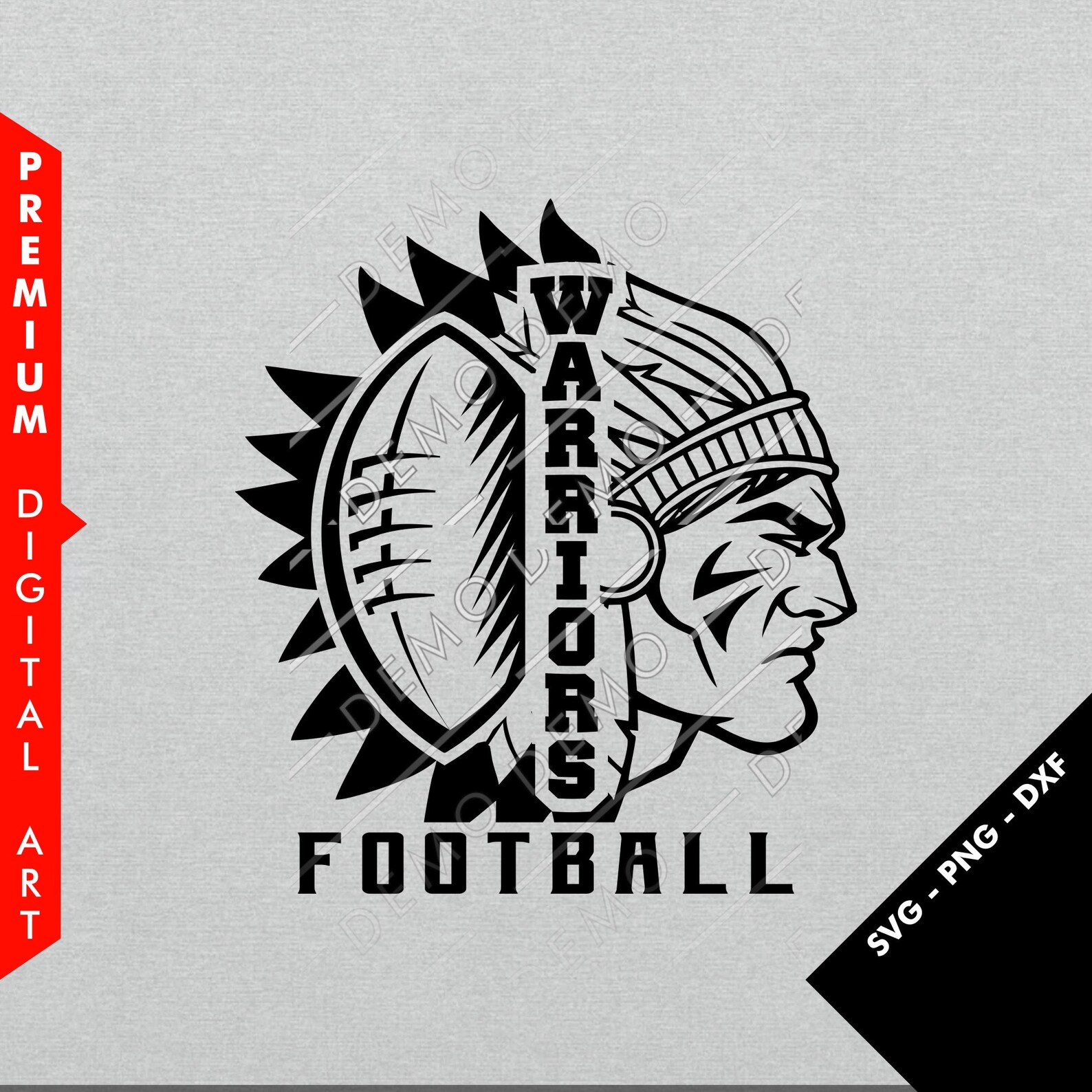 Warriors Football Design SVG PNG and DXF files 10180 Etsy