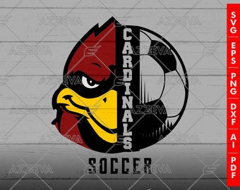 Cardinal Soccer Generic Design in SVG, PNG and others Formats - Craft - Cricut - Sublimation - Sport Mascot