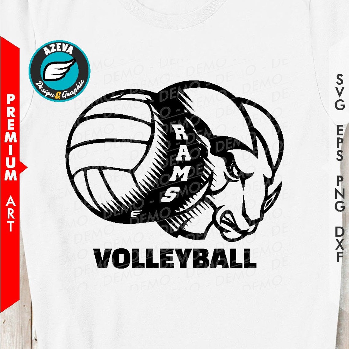 Rams Volleyball Svg, Eps, Png and Dxf Files, Sport Collection 