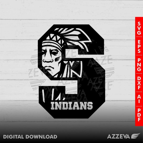 Indians in S Letter Design png, eps, ai, dxf, png, pdf, jpg and svg files for cricut,svg for shirts,sublimation png,mom svg