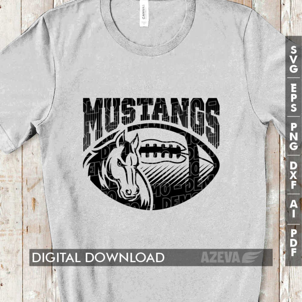  Mustangs Football Cheer Blue White School Spirit T-Shirt :  Clothing, Shoes & Jewelry