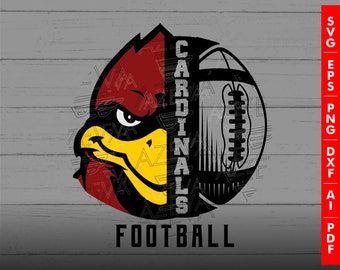 Cardinals Football Design png, eps, ai, dxf, png, pdf, jpg and svg files for cricut,svg for shirts,sublimation png,mom svg