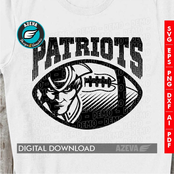 Patriots Football svg,Mascot Ball,Patriots Football t-shirt design,Football mom shirt,cricut cut files,silhouette cut file (12651)