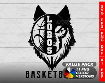 Lobo Basketball Generic Design - Svg, Png, Ai, Pdf, Dxf, Eps, Jpg. DiY: Craft, Cricut, Sublimation. For tshirt, mugs and more