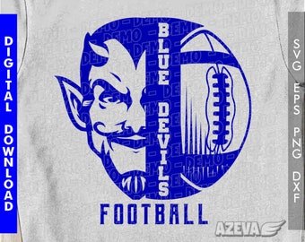 Blue Devils svg, eps, png and dxf files Football, Sport Collection "Team Spirit Series" (2101104101007)