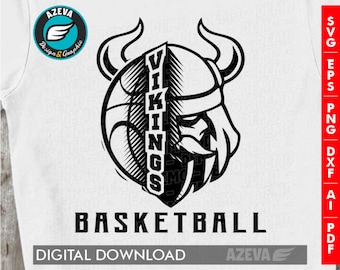 Vikings Svg, Ai, Png, Eps, Dxf and Pdf files Sport Basketball files - "Spirit Series" (10627)