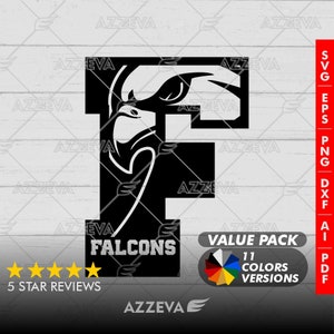 Falcon in F Letter Generic Design Color Bundle - 11 Colors in SVG, PNG and others Formats - Craft - Cricut - Sublimation - Mascot Letter