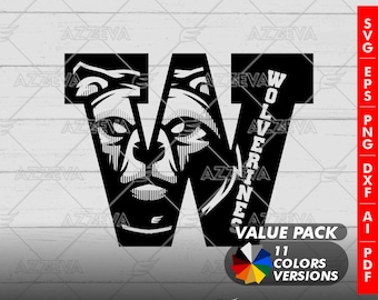 Wolverines Logo Letter W generic Design Svg, Ai, Png, Eps, Dxf and Pdf files Sport Team Logo files