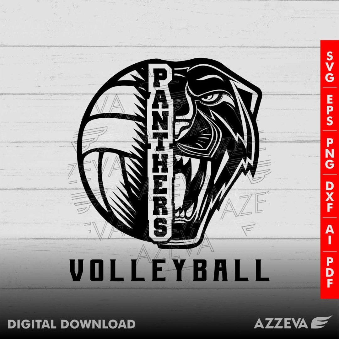 Panthers Volleyball Design Png, Eps, Ai, Dxf, Png, Pdf, Jpg and Svg
