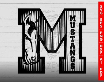 Mustang-in-M-Letter-Design png, eps, ai, dxf, png, pdf, jpg and svg files for cricut,svg for shirts,sublimation png,mom svg