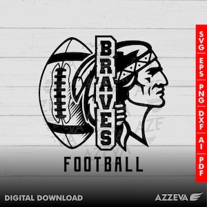 Braves Football Design png, eps, ai, dxf, png, pdf, jpg and svg files for cricut,svg for shirts,sublimation png,mom svg