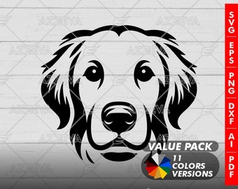Golden Retriever SVG – 11 Colors Pet Design Bundle (Digital Download)